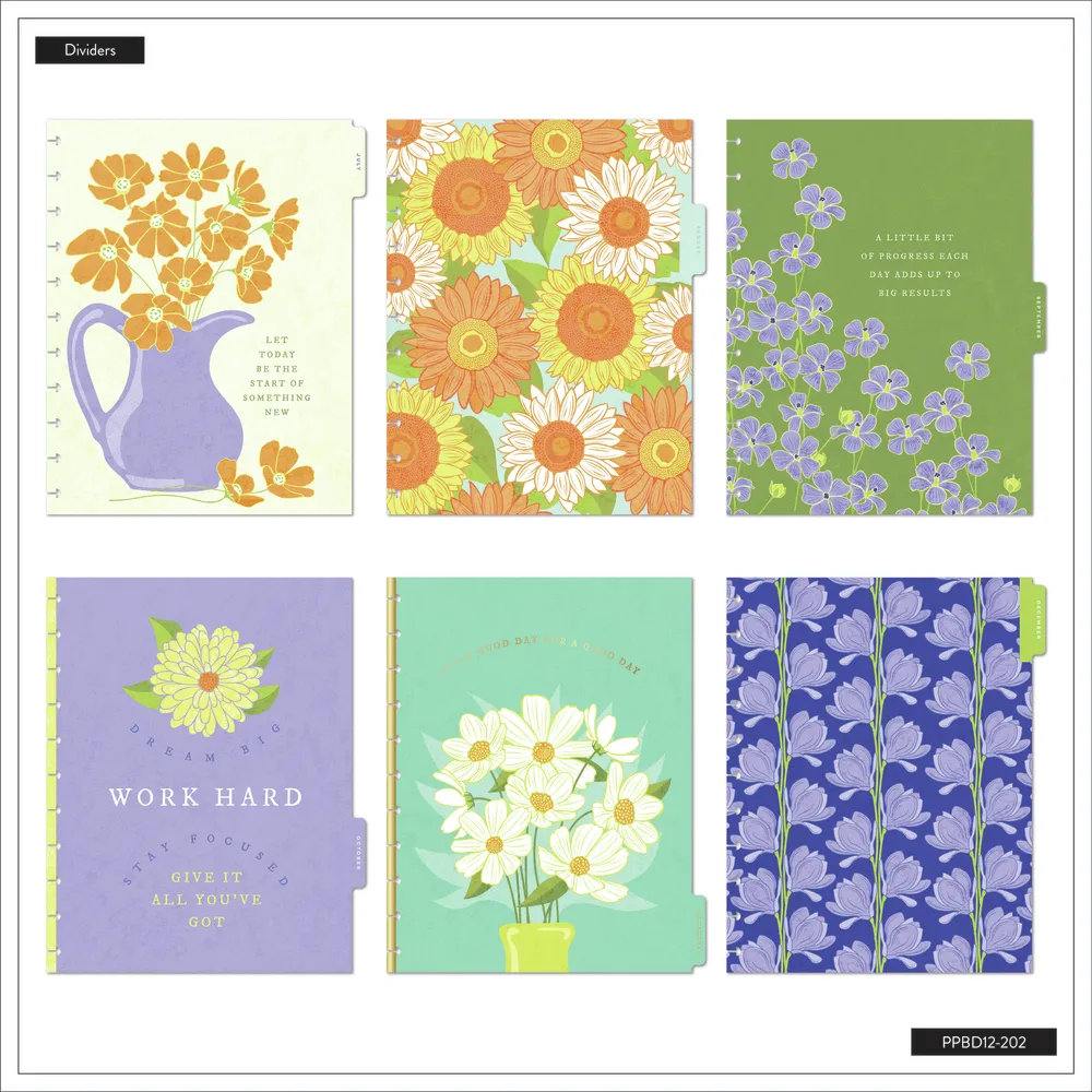 2024 Floral Fusion Teacher Happy Planner - Big Teacher Layout - 12 Months