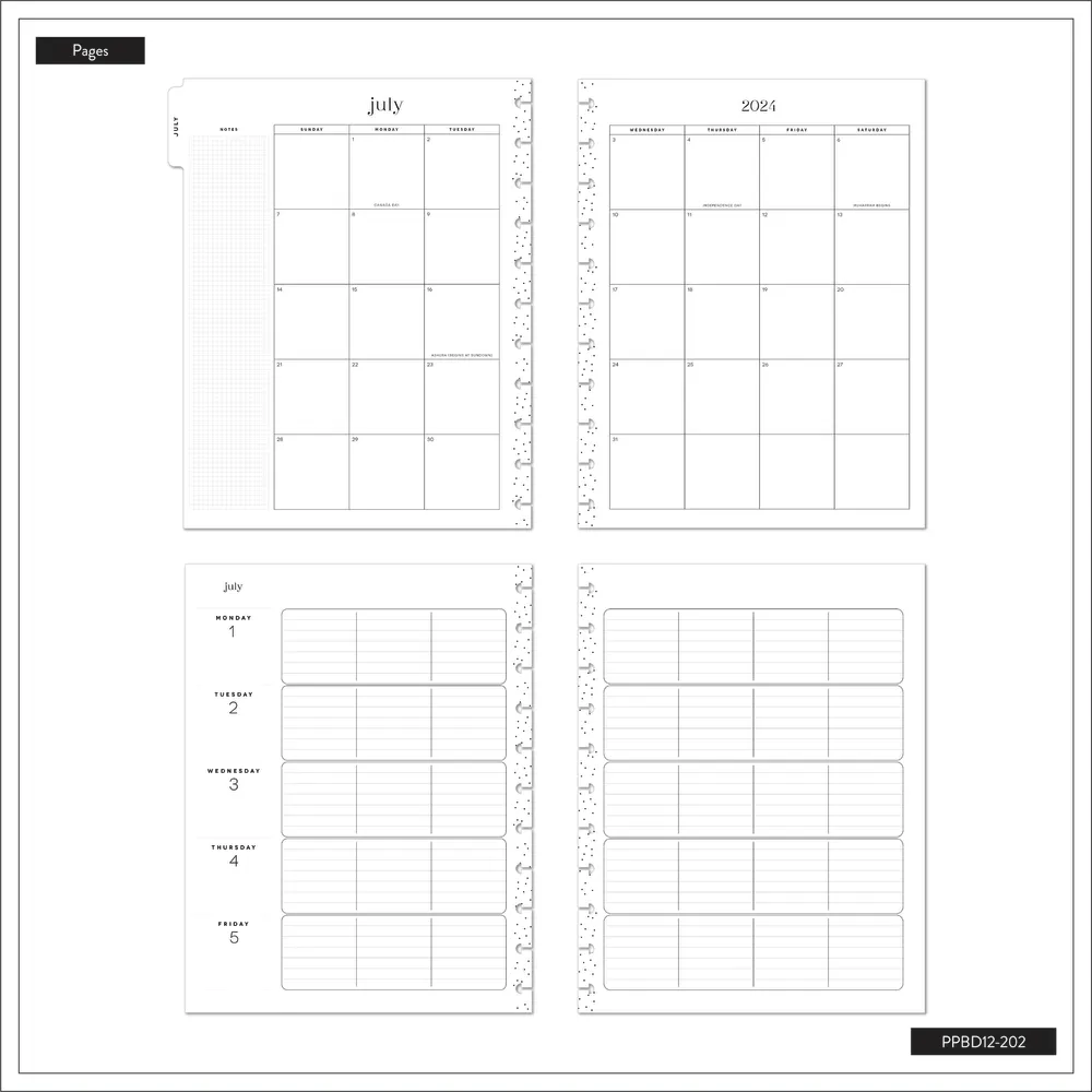 2024 Floral Fusion Teacher Happy Planner - Big Teacher Layout - 12 Months