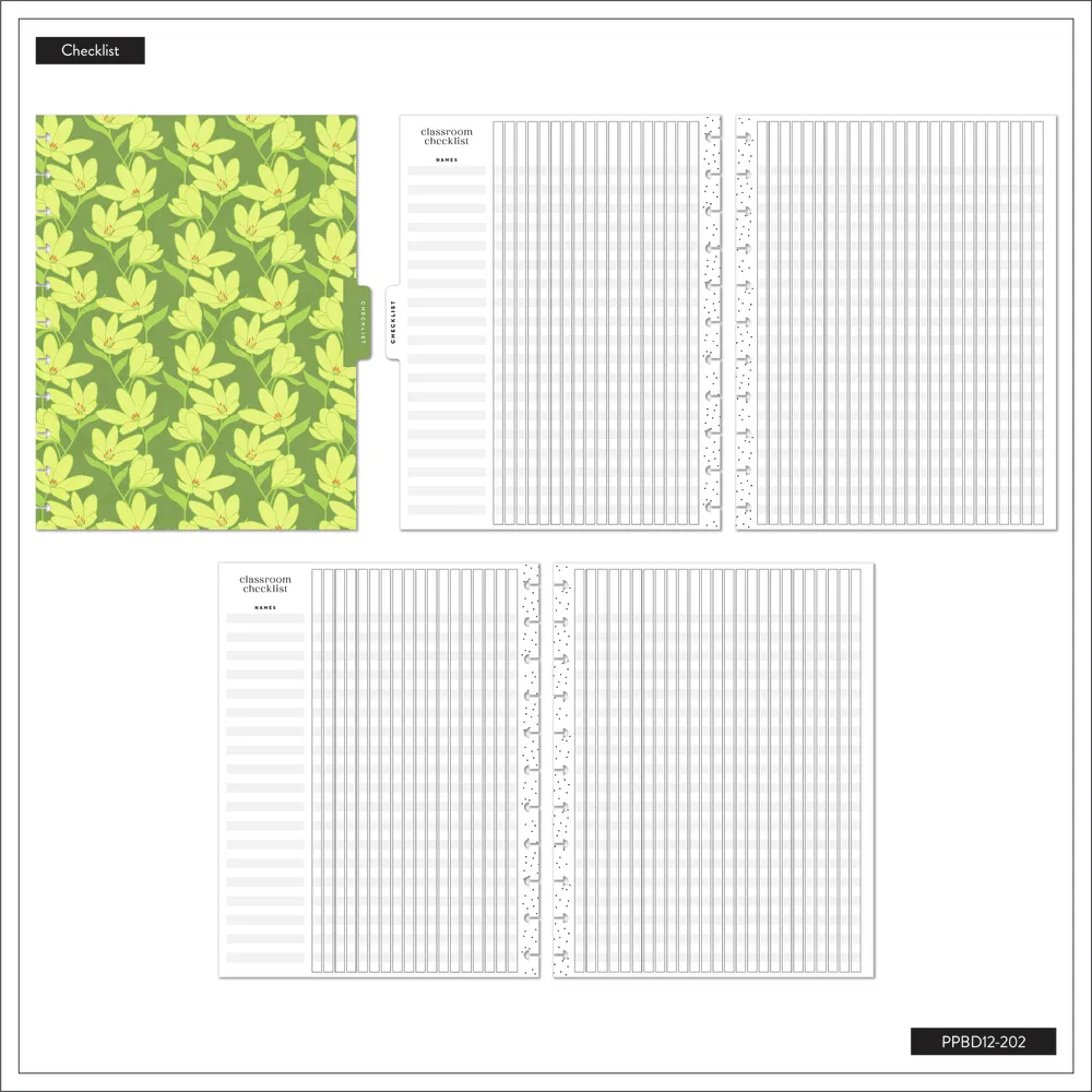 2024 Floral Fusion Teacher Happy Planner - Big Teacher Layout - 12 Months