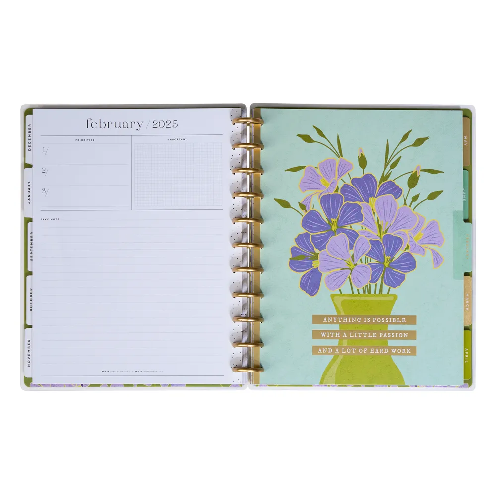 2024 Floral Fusion Teacher Happy Planner - Big Teacher Layout - 12 Months