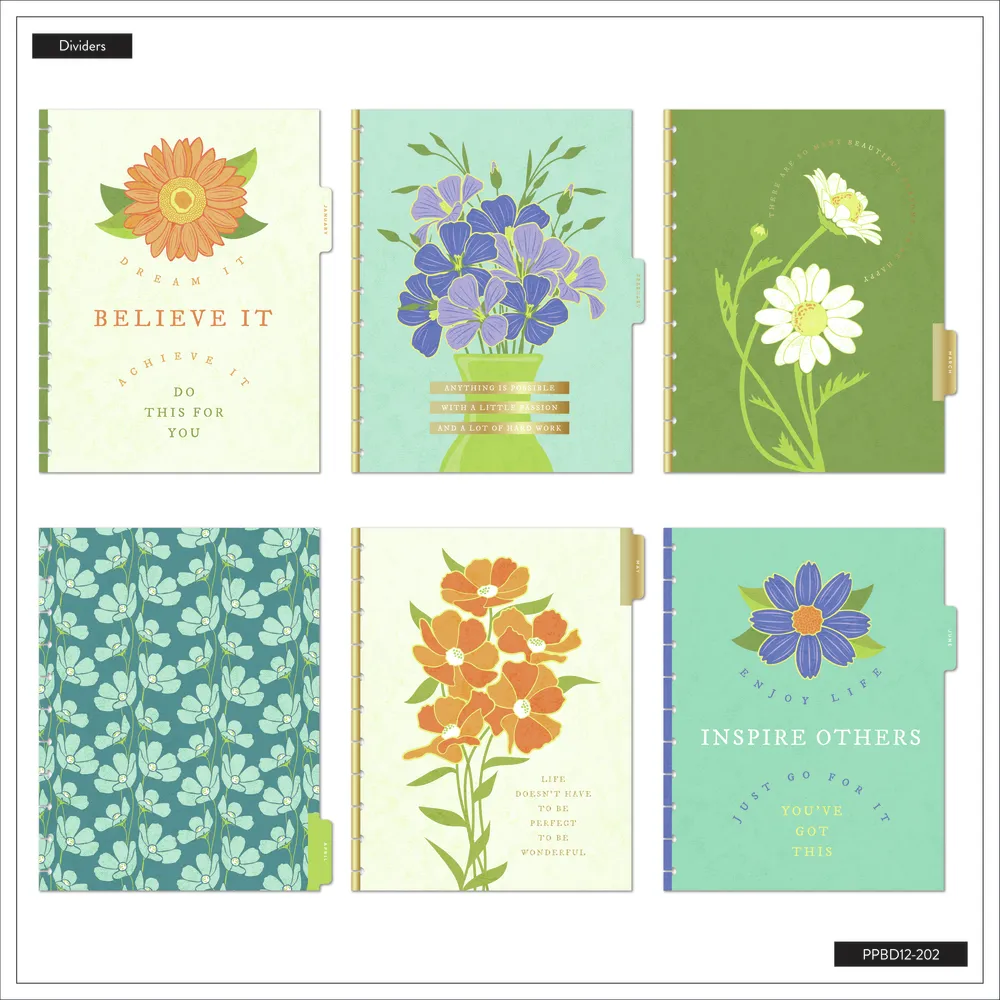 2024 Floral Fusion Teacher Happy Planner - Big Teacher Layout - 12 Months