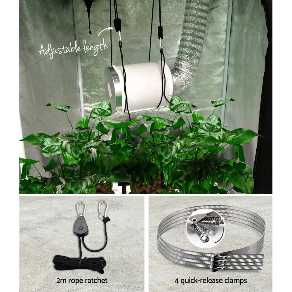 4"Ventilation Kit Fan Hydroponics Grow Tent Kit Carbon Filter Duct