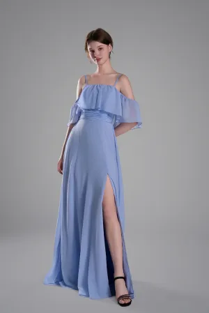 Adjustable Straps Off-Shoulder Ruffle Dresses