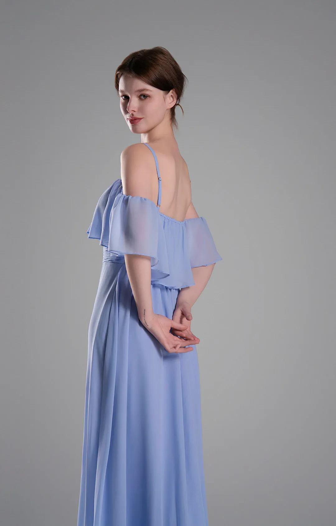 Adjustable Straps Off-Shoulder Ruffle Dresses