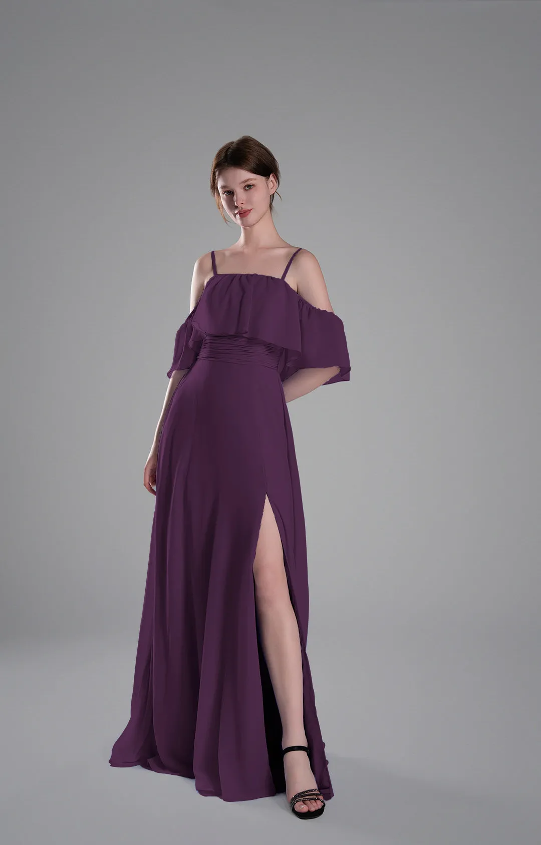 Adjustable Straps Off-Shoulder Ruffle Dresses