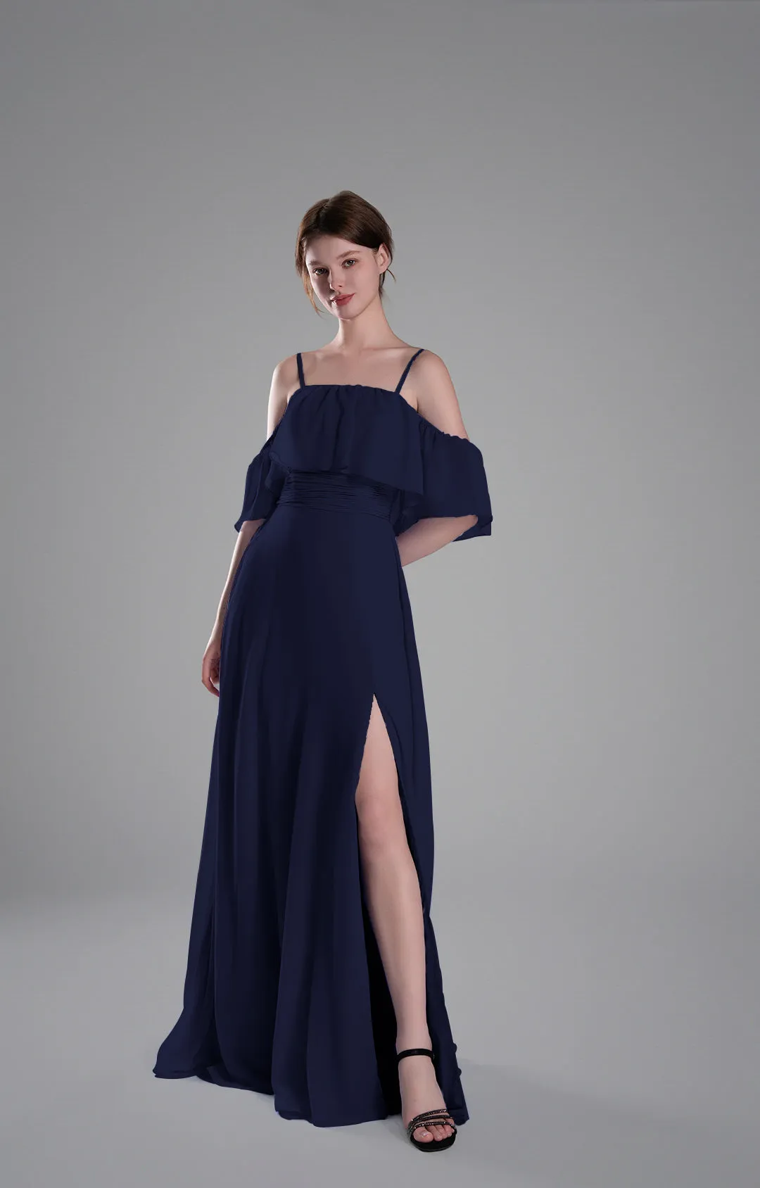 Adjustable Straps Off-Shoulder Ruffle Dresses
