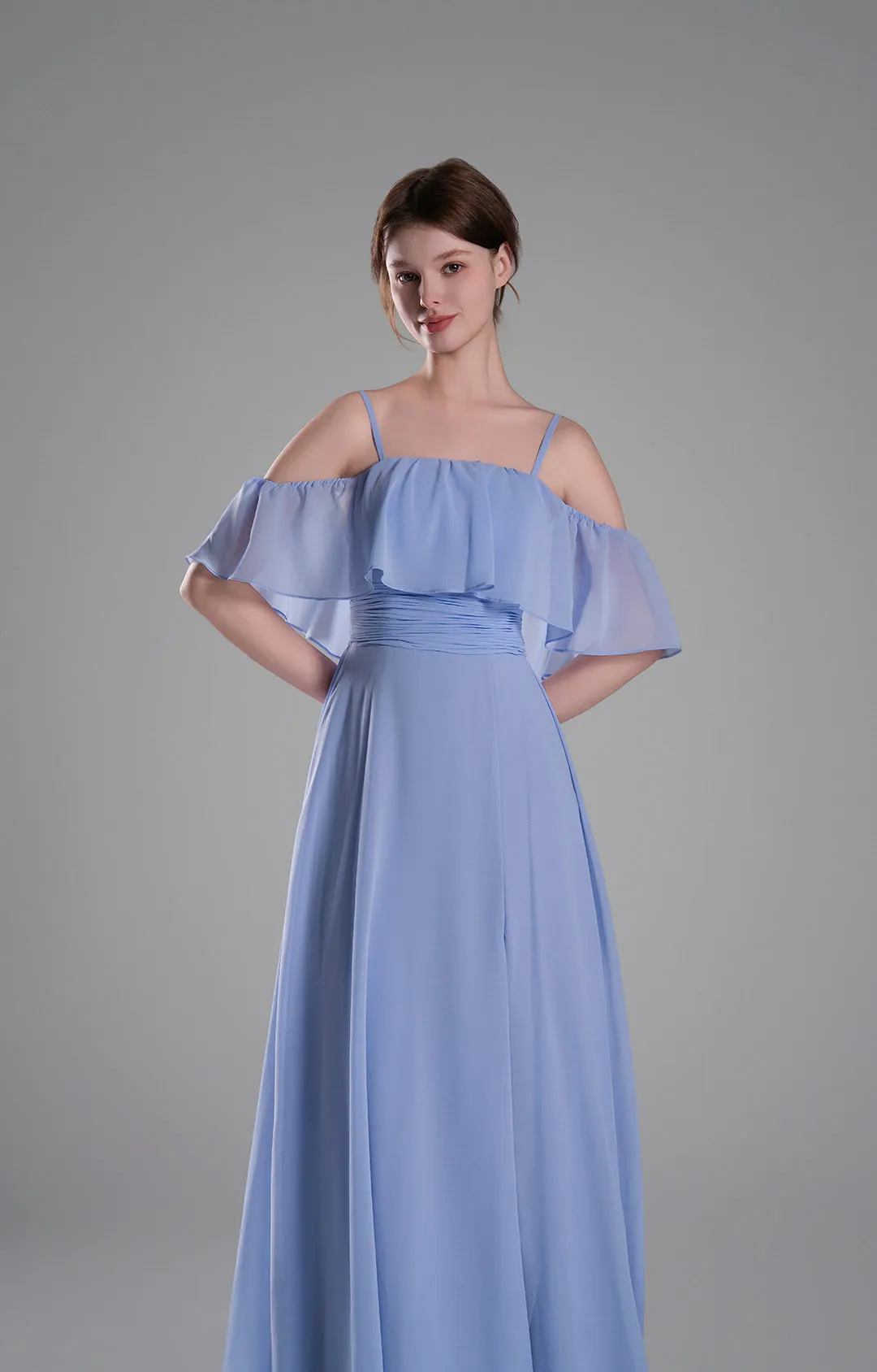 Adjustable Straps Off-Shoulder Ruffle Dresses