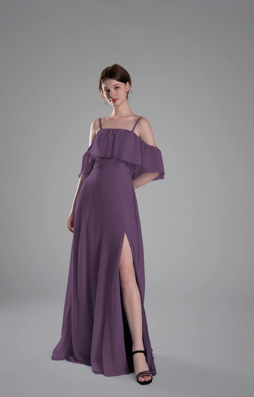 Adjustable Straps Off-Shoulder Ruffle Dresses