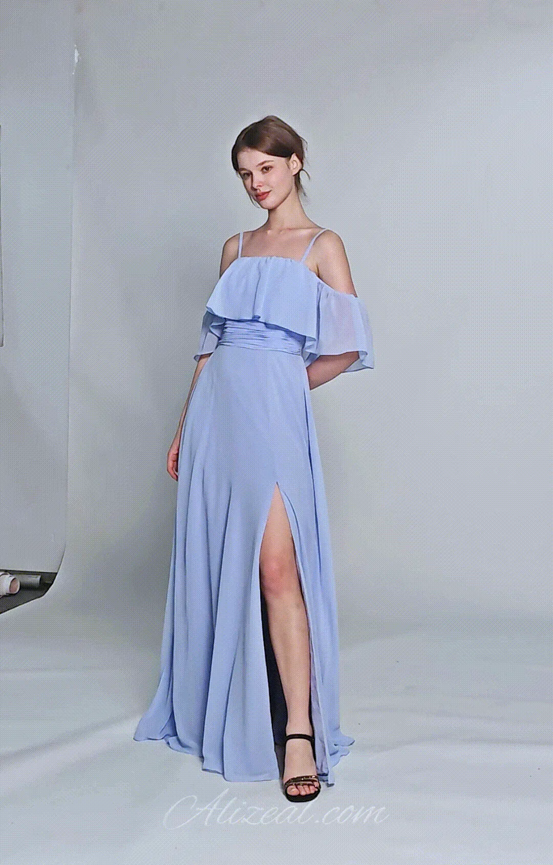Adjustable Straps Off-Shoulder Ruffle Dresses