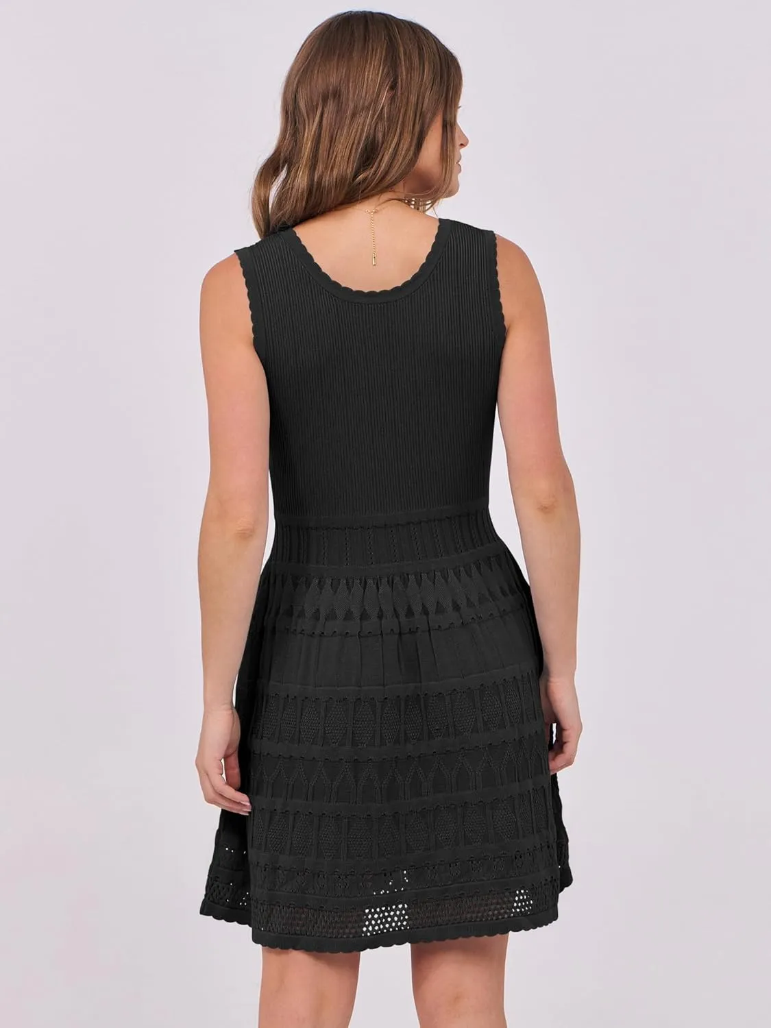 ANRABESS Womens Sundress Beach Vacation Mini Tank Dresses Summer Casual Crochet Knit Scoop Neck Sleeveless Dress