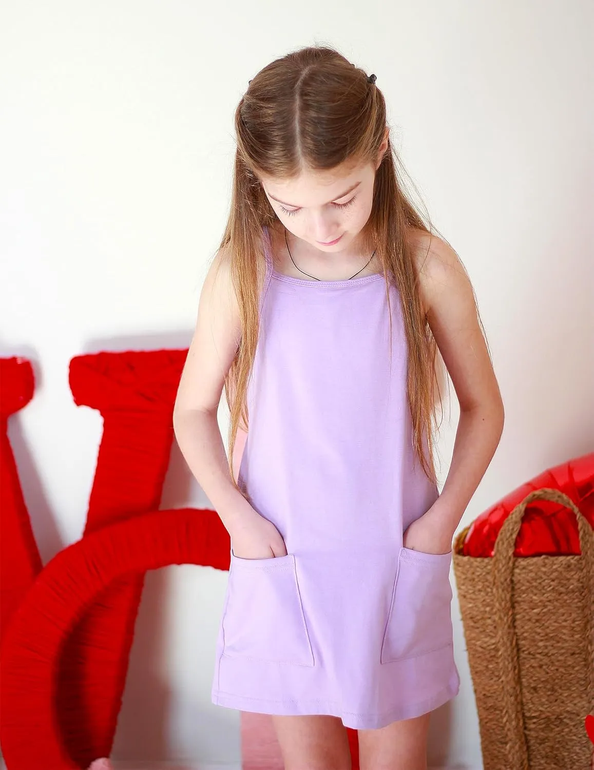 Arshiner Girls Dress with Shorts Casual Summer Spaghetti Straps One Piece Romper Dresses with Pockets for Kid 5-15 Y
