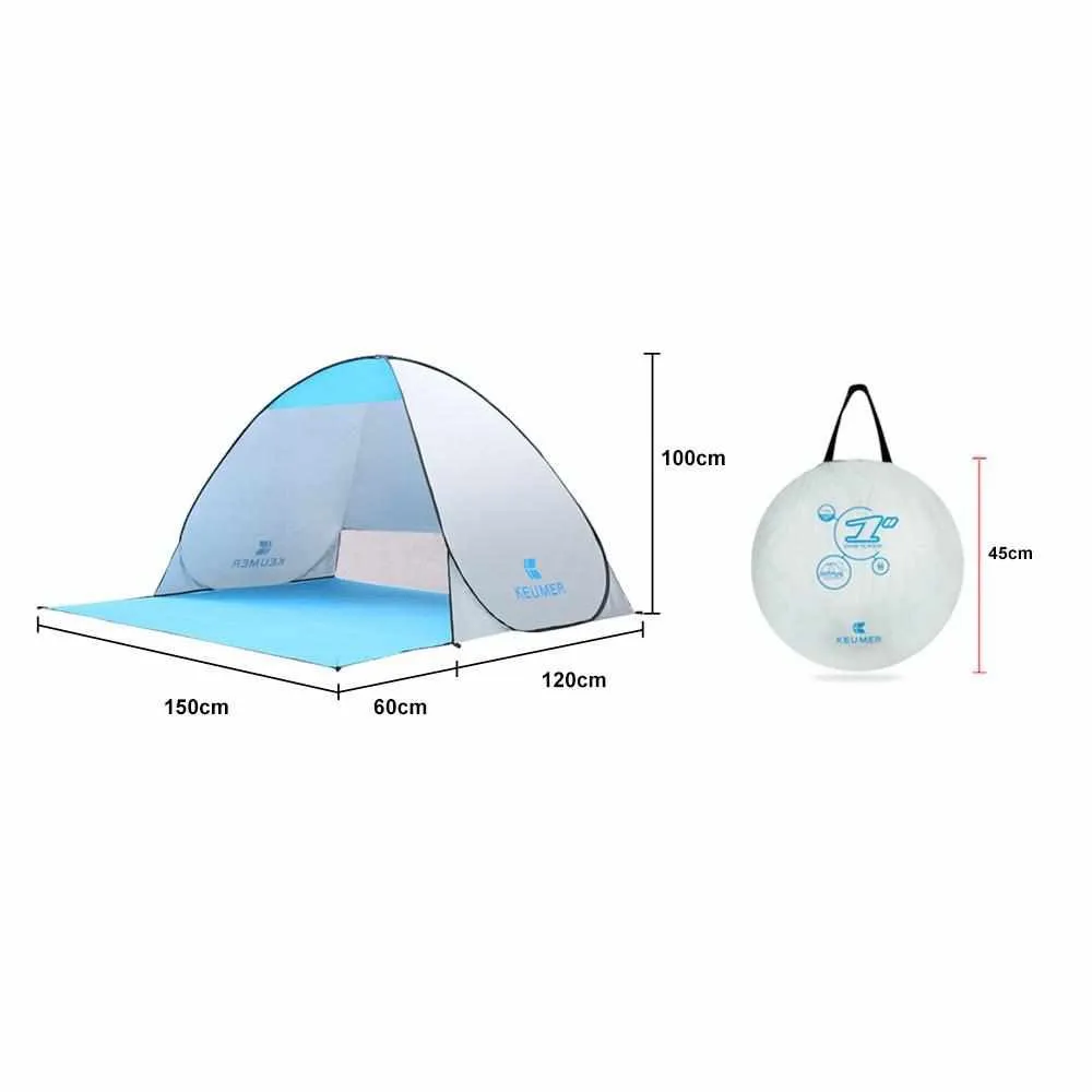 Automatic Pop Up Tent - Breathable Anti UV 2-4 Persons Instant Pop Up Beach Tent