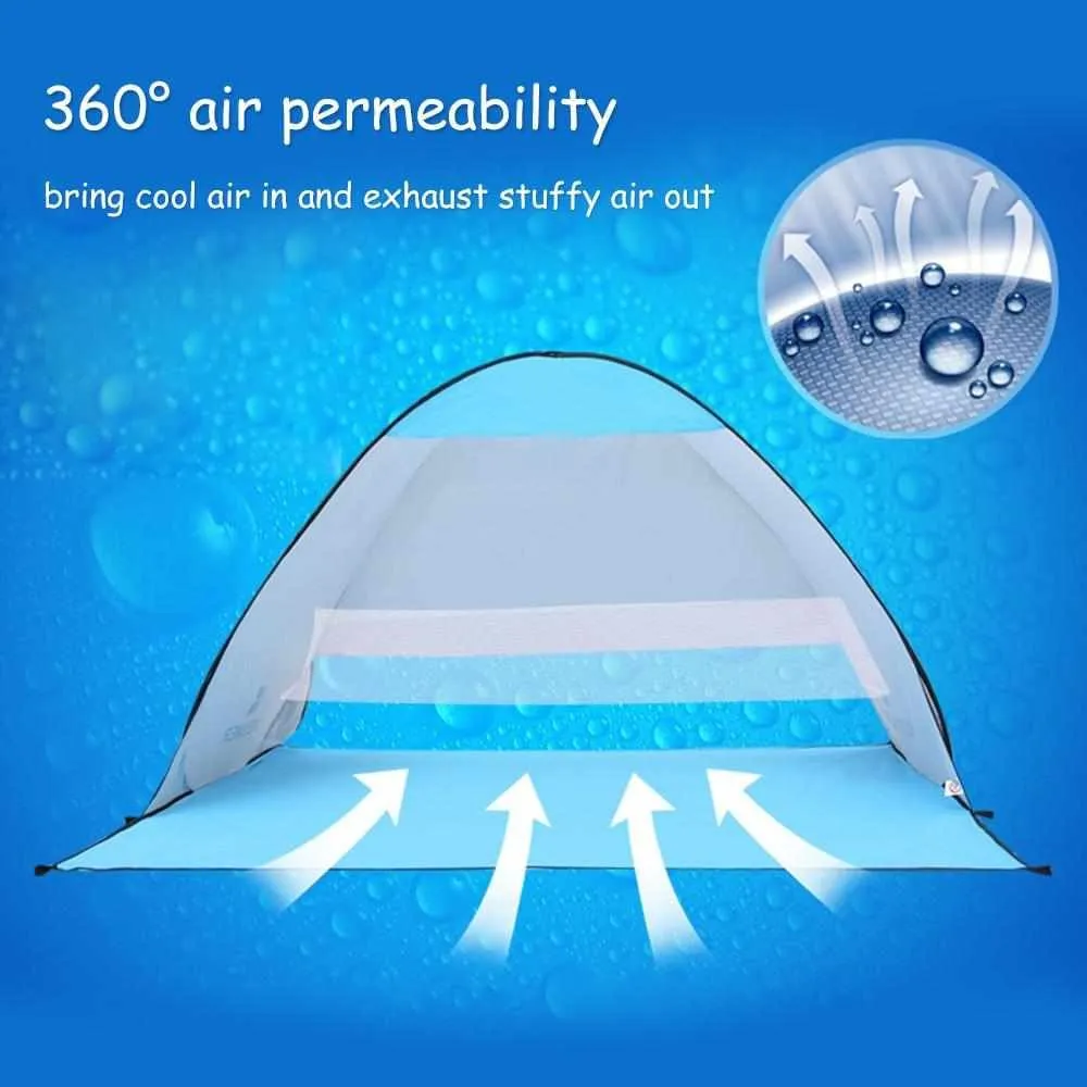 Automatic Pop Up Tent - Breathable Anti UV 2-4 Persons Instant Pop Up Beach Tent