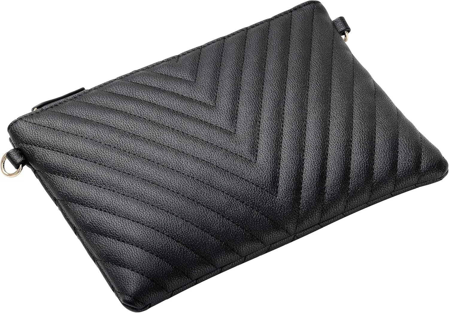 B BRENTANO Chevron Embroidered Crossbody Clutch Bag Pouch with Removable Wristlet & Adjustable Shoulder Strap