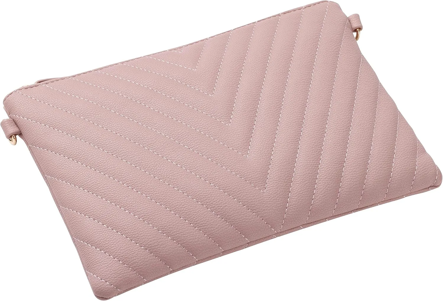 B BRENTANO Chevron Embroidered Crossbody Clutch Bag Pouch with Removable Wristlet & Adjustable Shoulder Strap