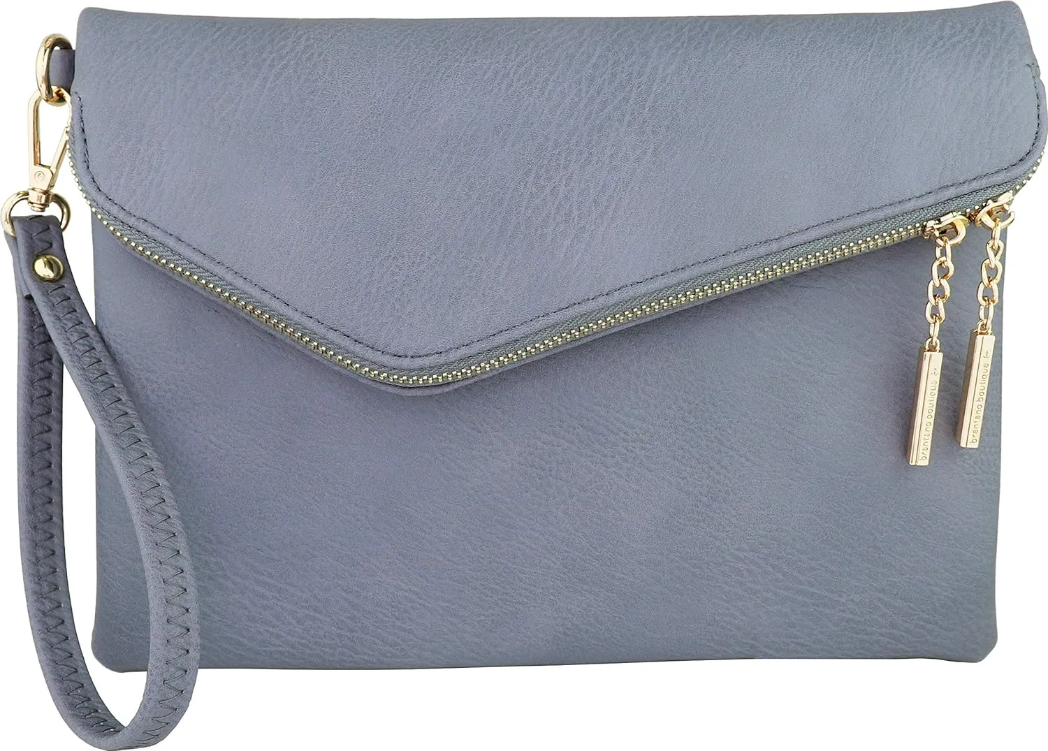 B BRENTANO Fold-Over Envelope Wristlet Clutch Crossbody Bag with Tassel Accents