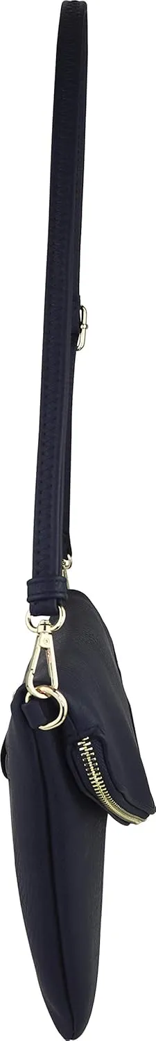 B BRENTANO Fold-Over Envelope Wristlet Clutch Crossbody Bag with Tassel Accents