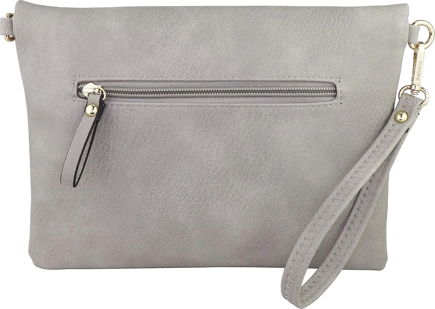 B BRENTANO Fold-Over Envelope Wristlet Clutch Crossbody Bag with Tassel Accents