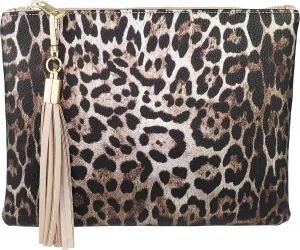 B BRENTANO Vegan Clutch Bag Pouch with Tassel Accent