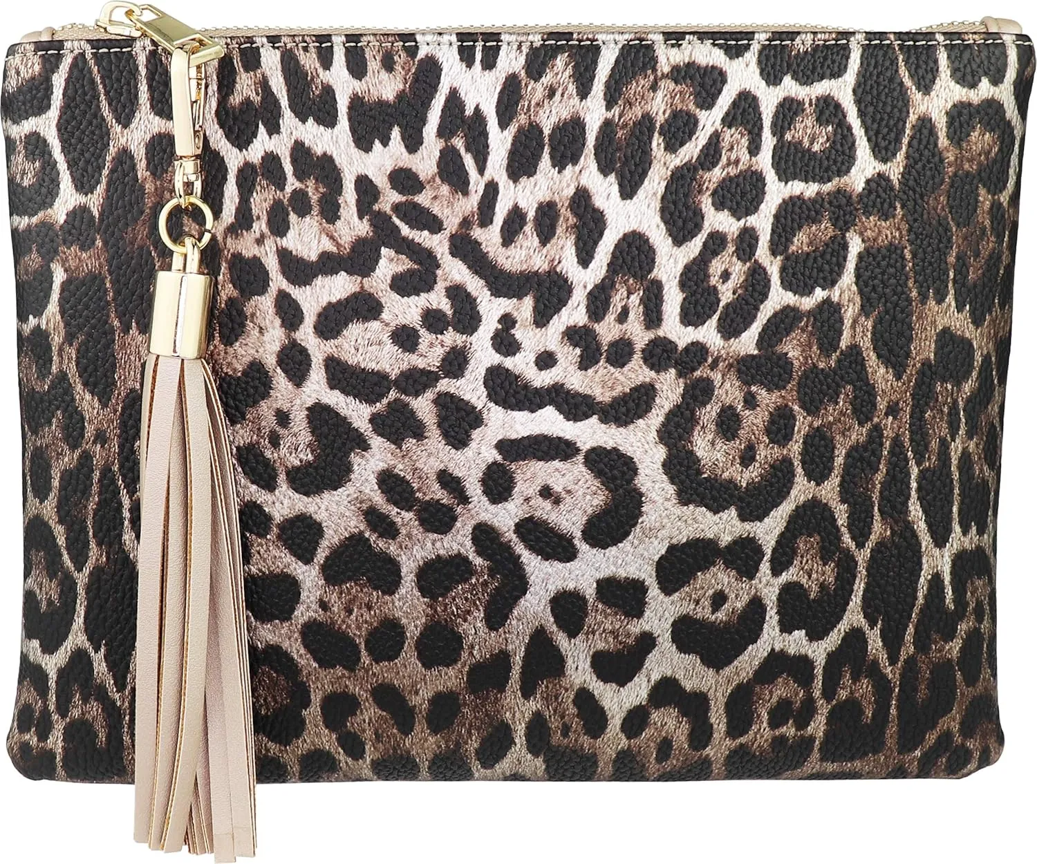 B BRENTANO Vegan Clutch Bag Pouch with Tassel Accent
