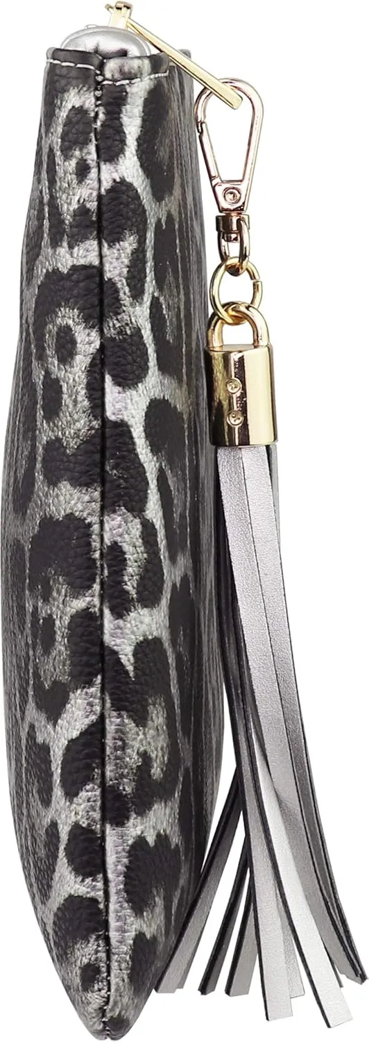 B BRENTANO Vegan Clutch Bag Pouch with Tassel Accent
