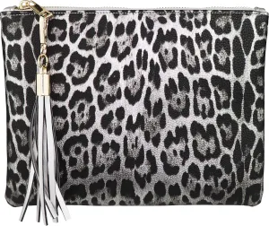 B BRENTANO Vegan Clutch Bag Pouch with Tassel Accent