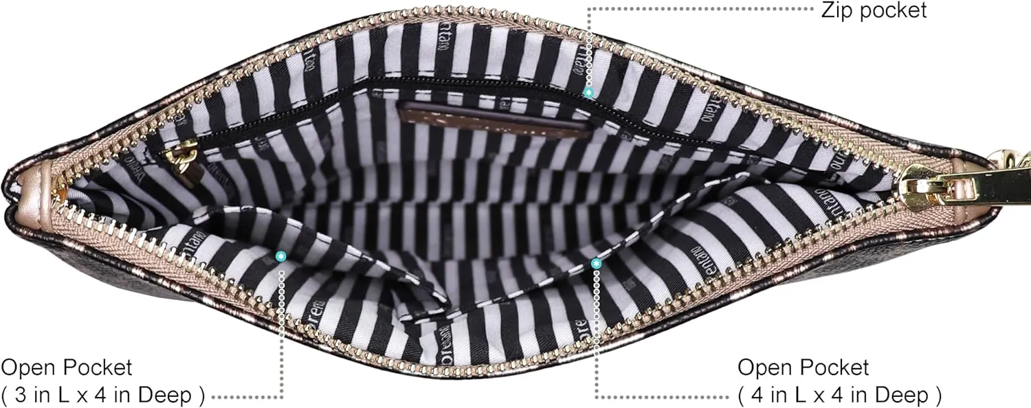 B BRENTANO Vegan Clutch Bag Pouch with Tassel Accent