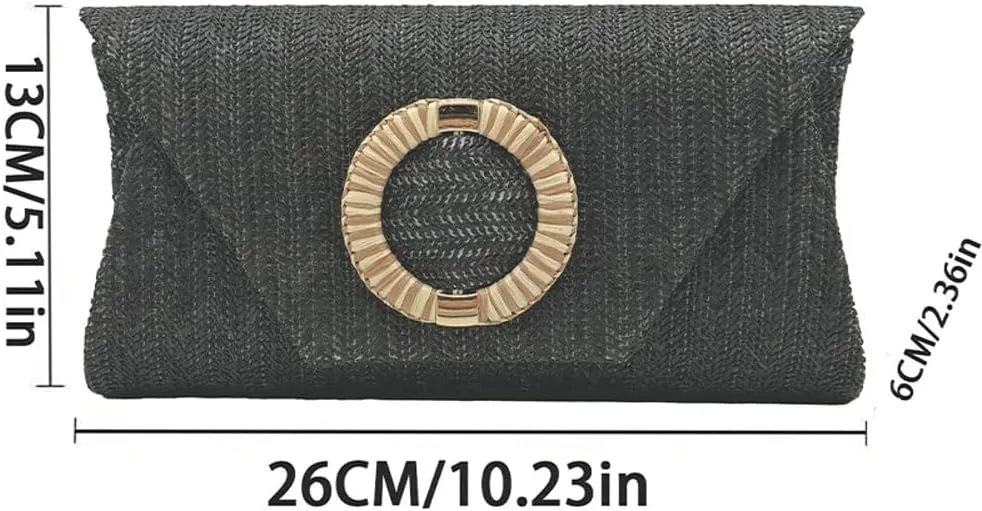 Caistre Womens Evening Bag Fashion Straw Clutch Purse 2025 Summer Woven Beach Party Shoulder Bag for Wedding Prom