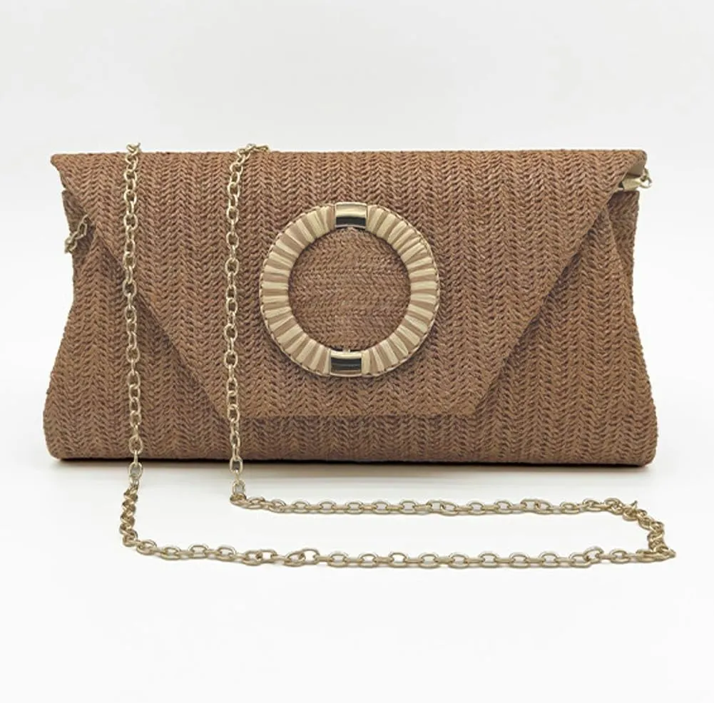 Caistre Womens Evening Bag Fashion Straw Clutch Purse 2025 Summer Woven Beach Party Shoulder Bag for Wedding Prom
