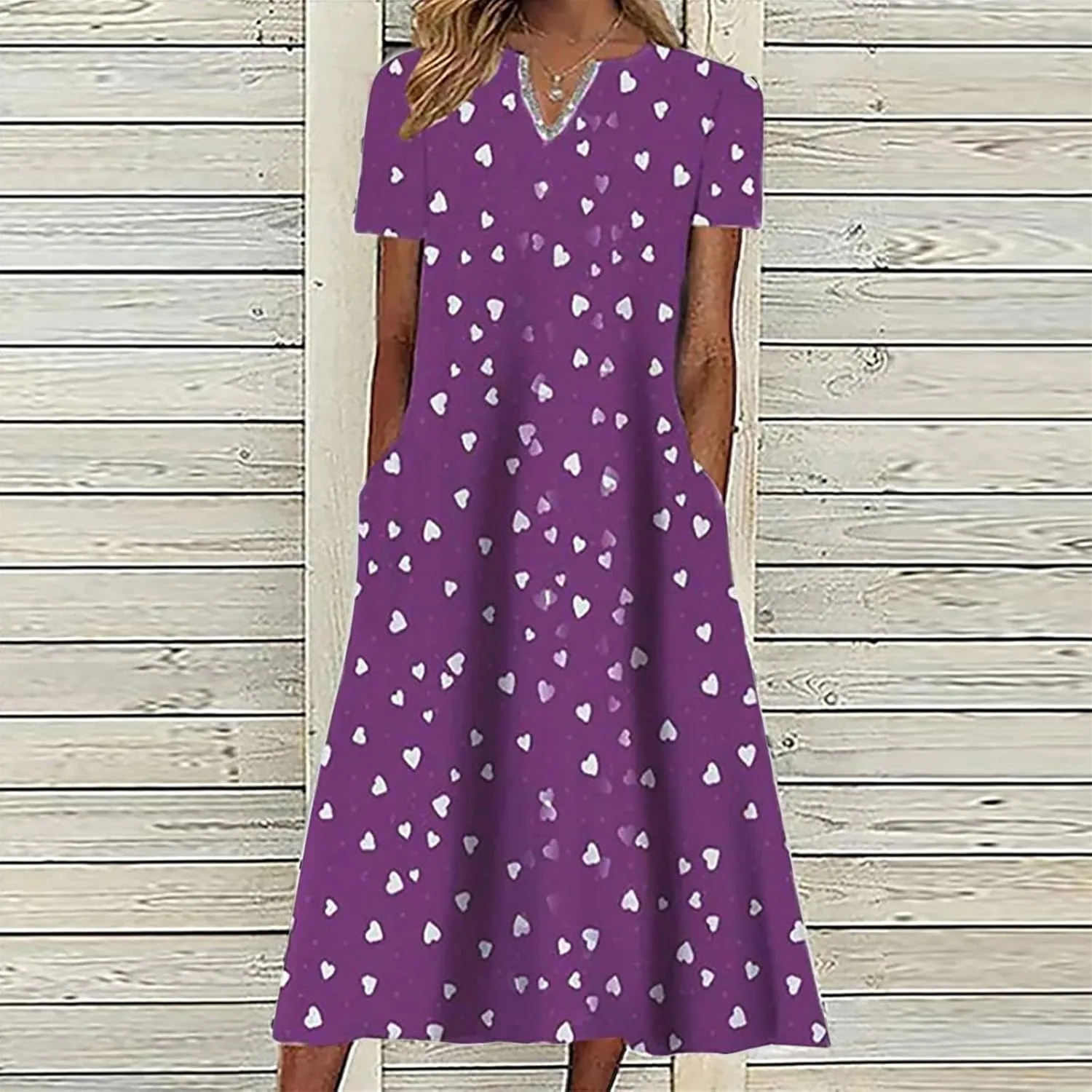 Casual Maxi Dresses for Women Short Sleeve Beach Vacation Sundress Floral Print Loose Flowy A-Line Shirt Dresses