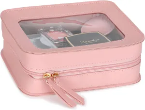 Clear Makeup Bag Cosmetic Organizer Case Clear Cosmetic Bag with Zipper Travel Toiletry Bag for Women Traveling TSA Approved Transparent Bag Car for Essentials