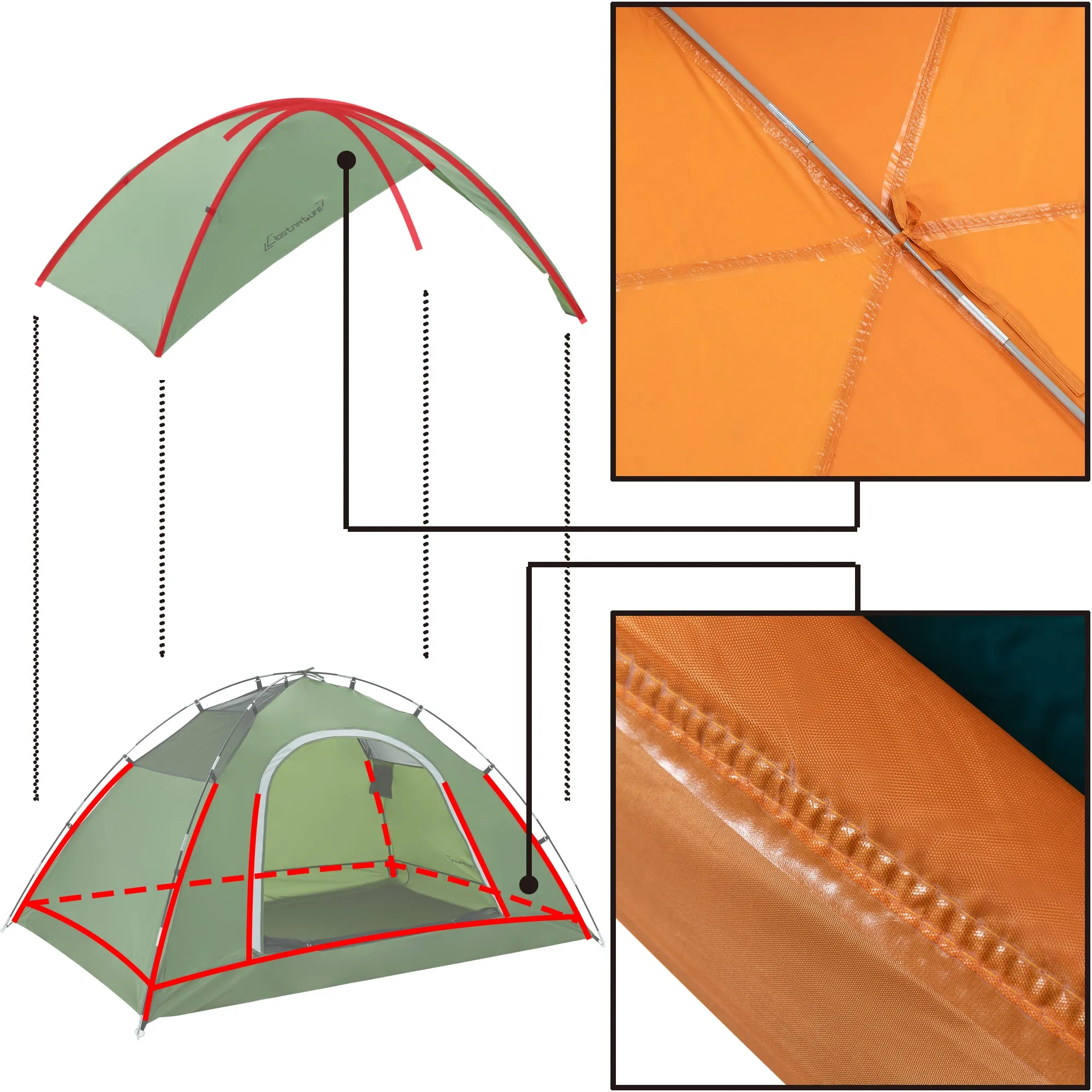 Clostnature Camping Tent for 4 Person - Waterproof Four Person Tents for Camping, Small Easy Up Tent for Family