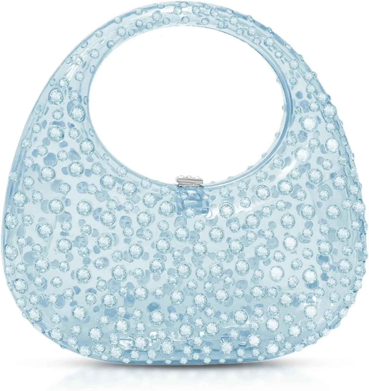 Clutch Purses for Women, Diamantes Evening Bag, Pink Acrylic Tote Bag, Small Tote Bag, Handbags for Wedding, Prom, Parties, Travel(Blue)