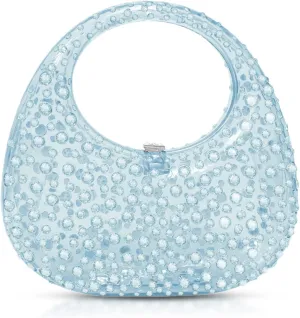 Clutch Purses for Women, Diamantes Evening Bag, Pink Acrylic Tote Bag, Small Tote Bag, Handbags for Wedding, Prom, Parties, Travel(Blue)