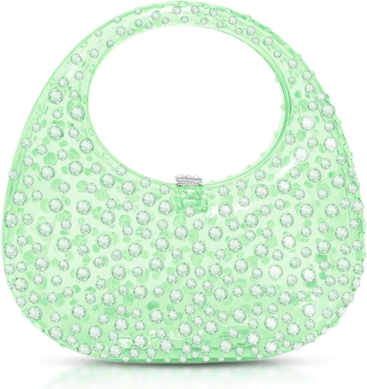 Clutch Purses for Women, Diamantes Evening Bag, Pink Acrylic Tote Bag, Small Tote Bag, Handbags for Wedding, Prom, Parties, Travel(Green 2)