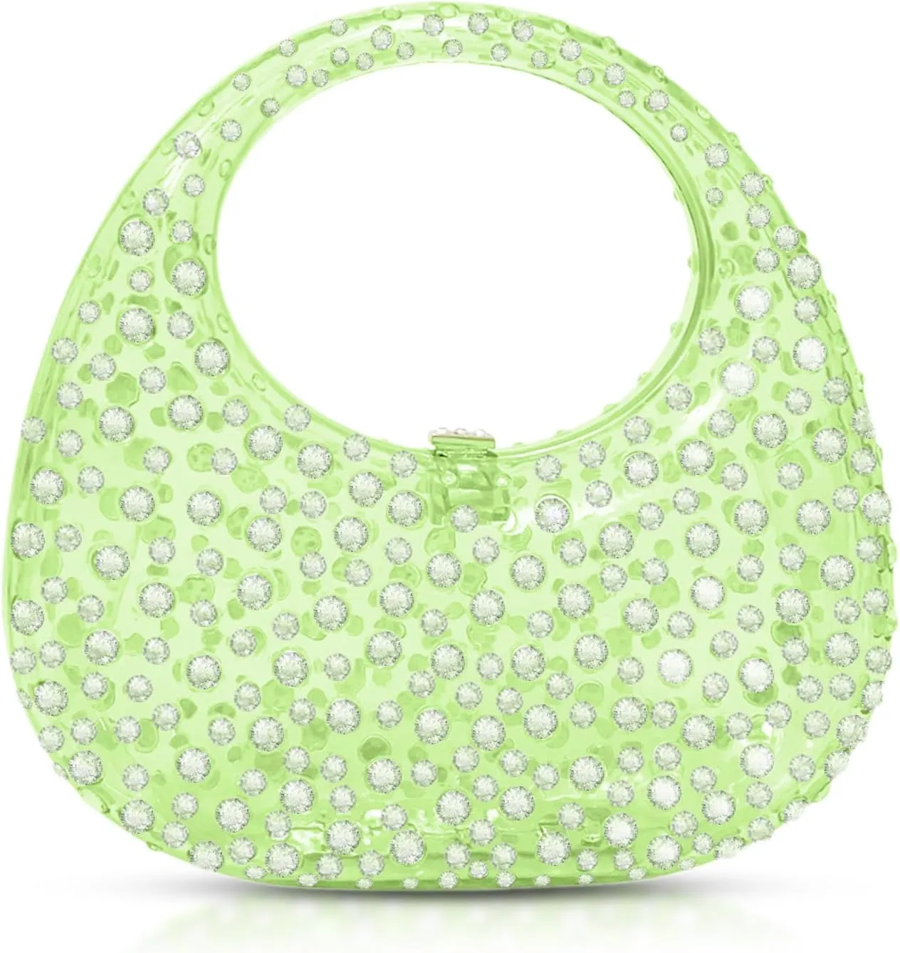 Clutch Purses for Women, Diamantes Evening Bag, Pink Acrylic Tote Bag, Small Tote Bag, Handbags for Wedding, Prom, Parties, Travel(Green)