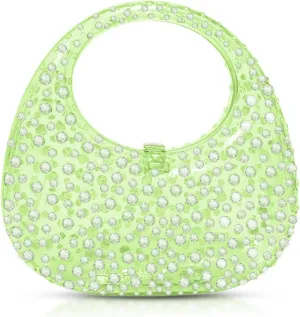 Clutch Purses for Women, Diamantes Evening Bag, Pink Acrylic Tote Bag, Small Tote Bag, Handbags for Wedding, Prom, Parties, Travel(Green)
