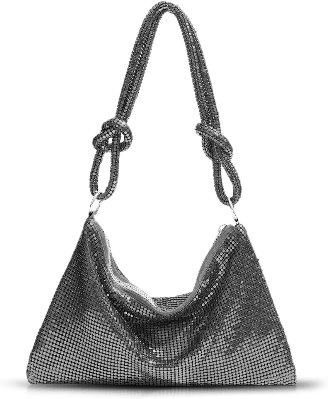 Clutch Purses for Women, Sequin Evening Bag, Sparkly Handbag Shoulder Bag Underarm Package for Wedding, Prom, Parties, Travel(Black Purse)