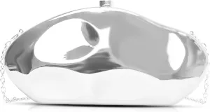 Clutch Purses, Glossy Evening Bag, Acrylic Tote Bag, Small Crossbody Bag, Handbags for Wedding, Prom, Parties, Travel(Silver)