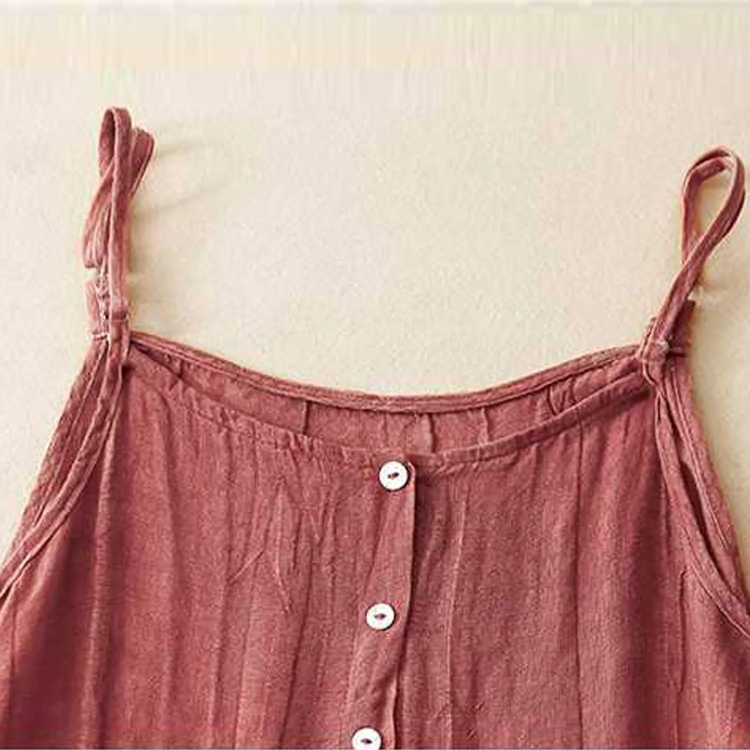 Cotton Linen Sundress for Women Summer Casual Spaghetti Strap Sleeveless Ruffle Tiered Beach Flowy Long Dresses Lightweight