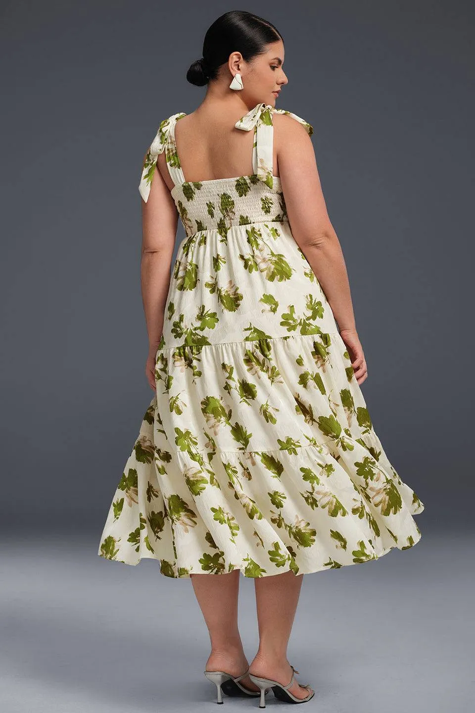 Curveins Plus Size Off-shoulder Floral Dress