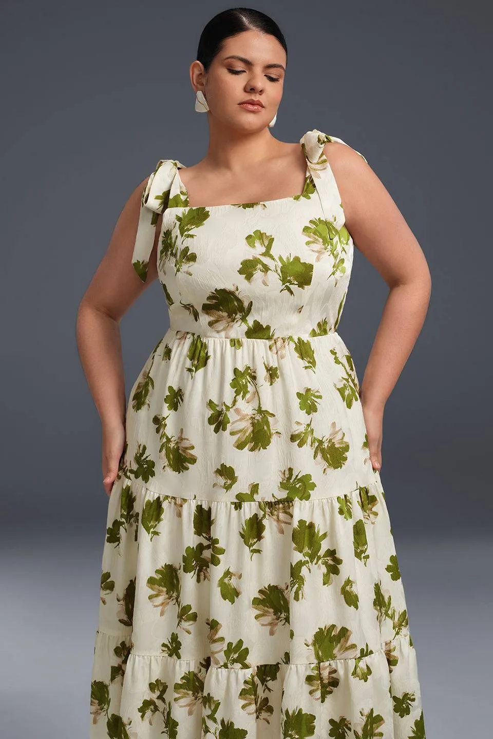 Curveins Plus Size Off-shoulder Floral Dress