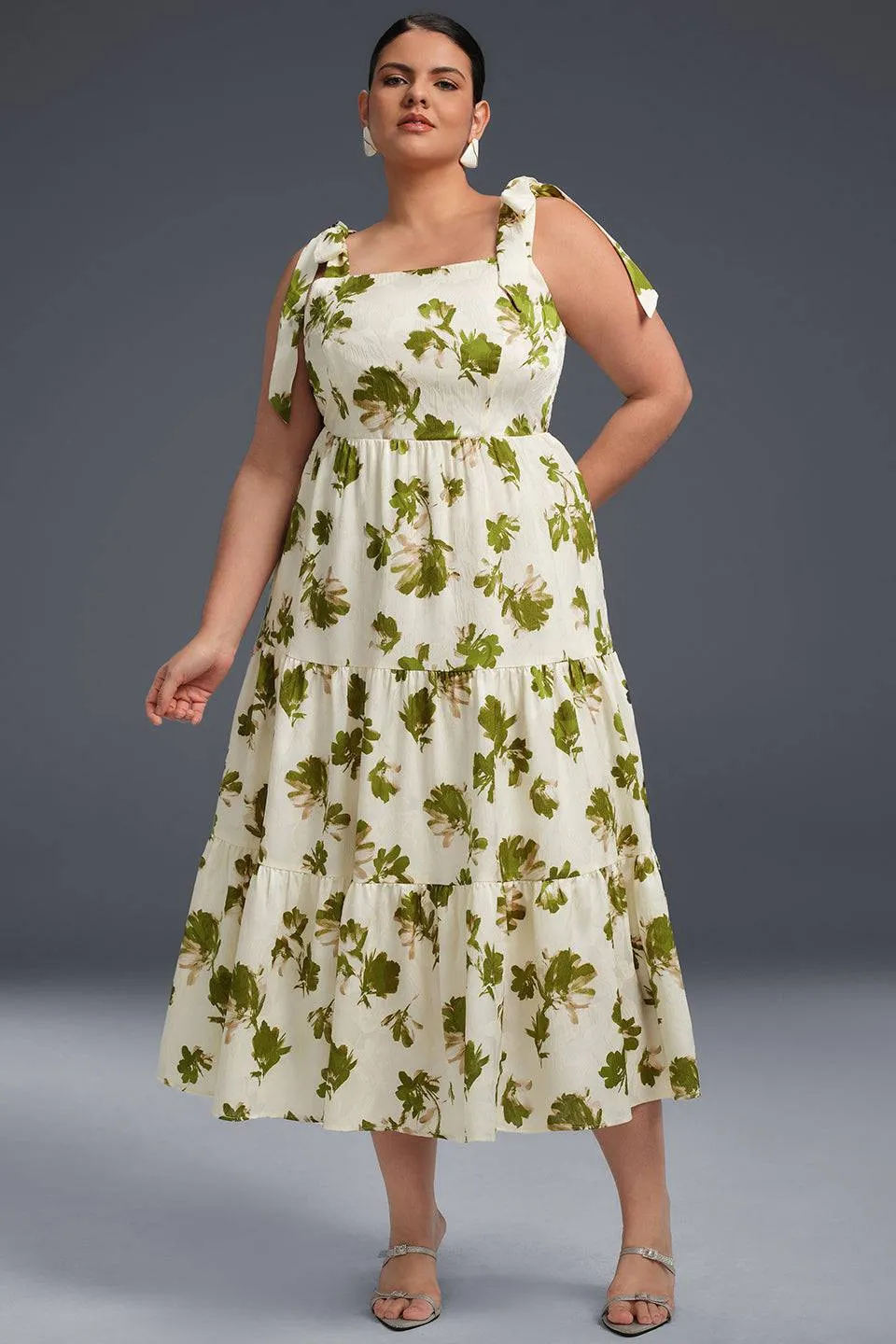 Curveins Plus Size Off-shoulder Floral Dress