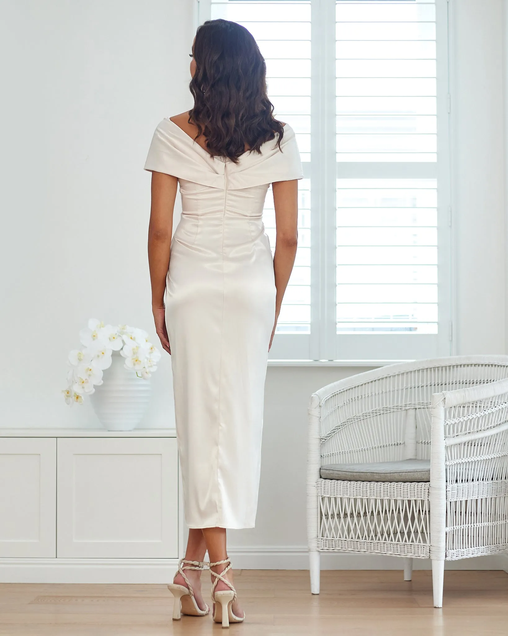 Diana Off Shoulder Maxi - Pearl
