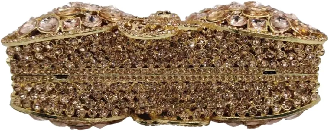 DJBM Elegant Butterfly Clutch Bag Sparkly Diamond Evening Chain Purse for Women Banquet Gathering