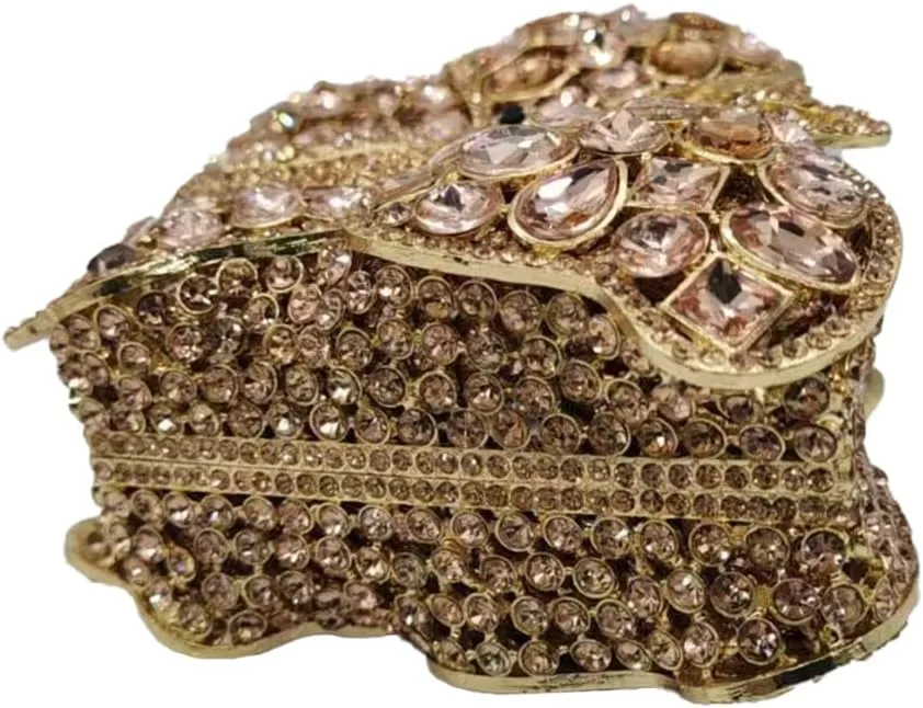 DJBM Elegant Butterfly Clutch Bag Sparkly Diamond Evening Chain Purse for Women Banquet Gathering