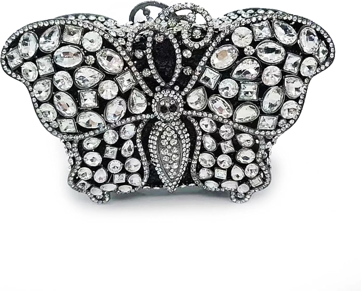 DJBM Elegant Butterfly Clutch Bag Sparkly Diamond Evening Chain Purse for Women Banquet Gathering