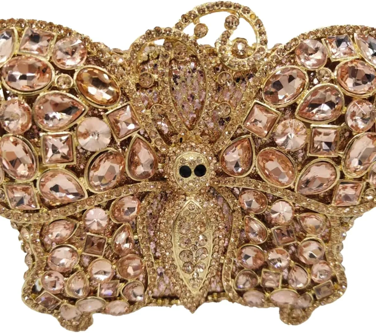 DJBM Elegant Butterfly Clutch Bag Sparkly Diamond Evening Chain Purse for Women Banquet Gathering