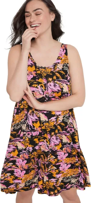 ellos Women's Plus Size Crossover Back Tank Dress
