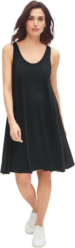 ellos Women's Plus Size Crossover Back Tank Dress